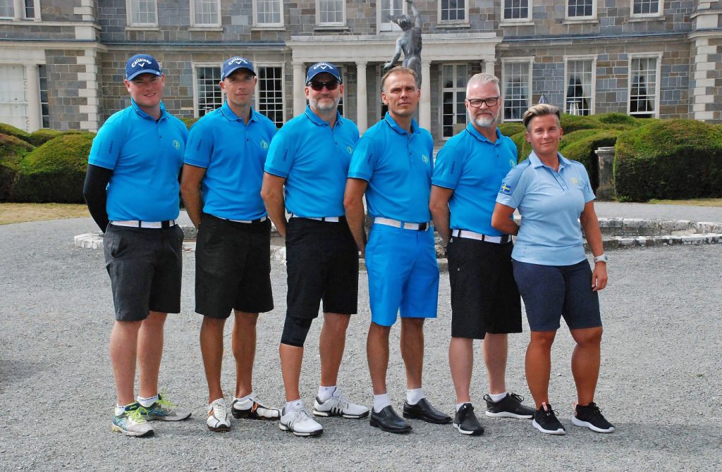 Gustav Wahlgren, Andreas Wahl, Hans Rimberg (Golfspelare) Tommy Berggren, Patrick Forss (Head manager och förbundskapten), Mia Önell (Golfspelare).